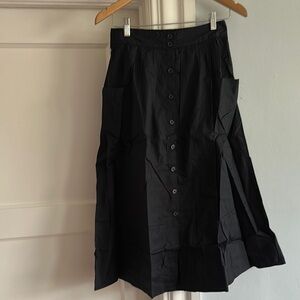 Who What Wear Black Midi A-Line Skirt Asymmetrical Cocktail